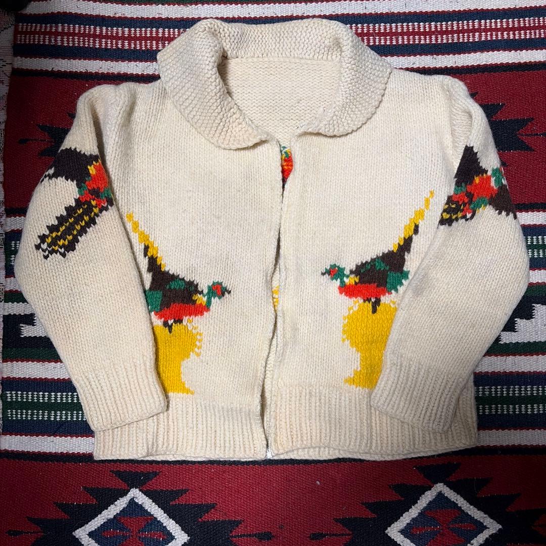 ロ*イ様 60s カウチンニットセーター　lightning zip