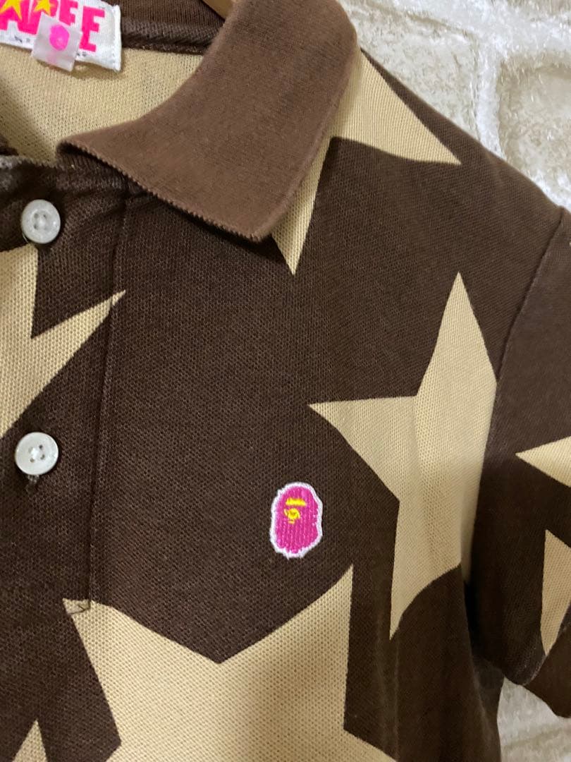 A BATHING APE レディースM　TALL ポロシャツ　ベイプスター　星