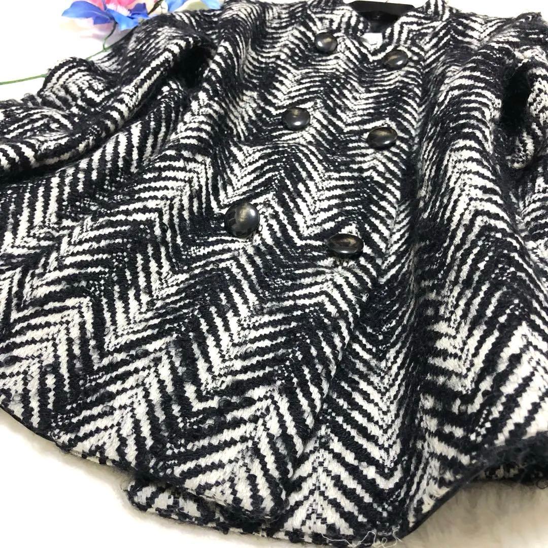 白タグ✨　マックスマーラ　Pコート　ツイード　ヘリンボーン　モヘア混✨　グレー