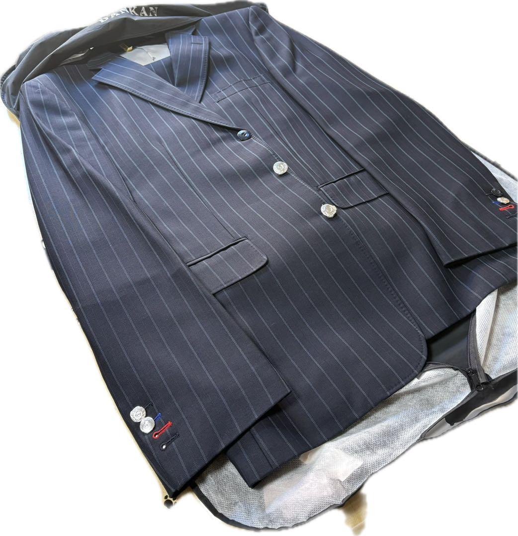 スキャバル⭐︎オーダースーツ⭐︎ AB8程度⭐︎濃紺ストライプ