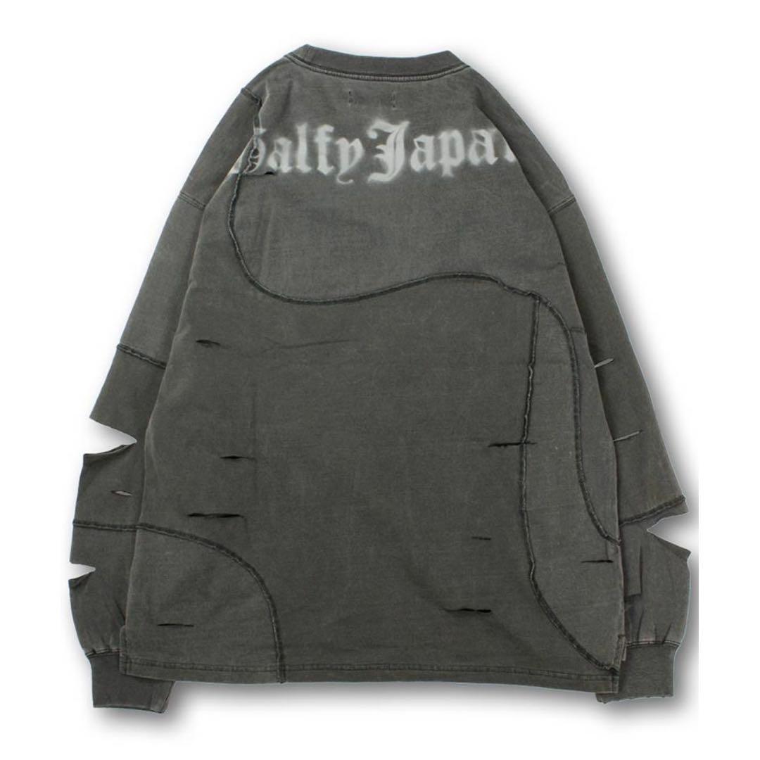 地雷 サブカル ガルフィー GALFY ロンT 長袖 ツギハギ ゾンビ グレー