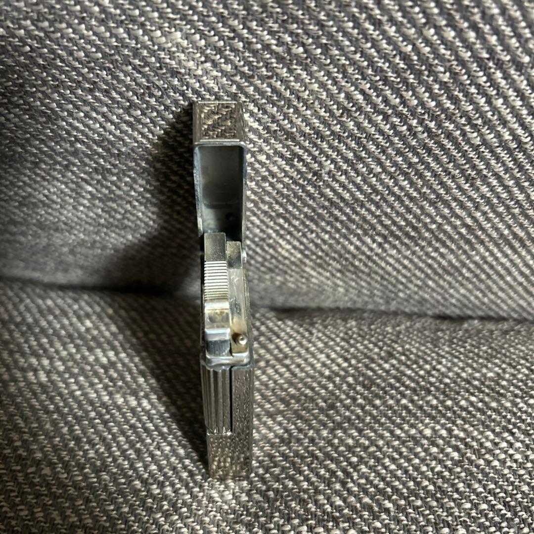 開閉音 良好　デュポン　ガスライター　シルバー　ヘアライン　ライン2s