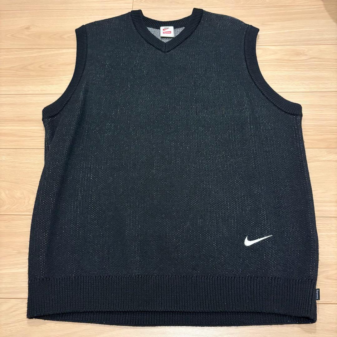 Supreme Nike Sweater Vest Lサイズ Black ベスト
