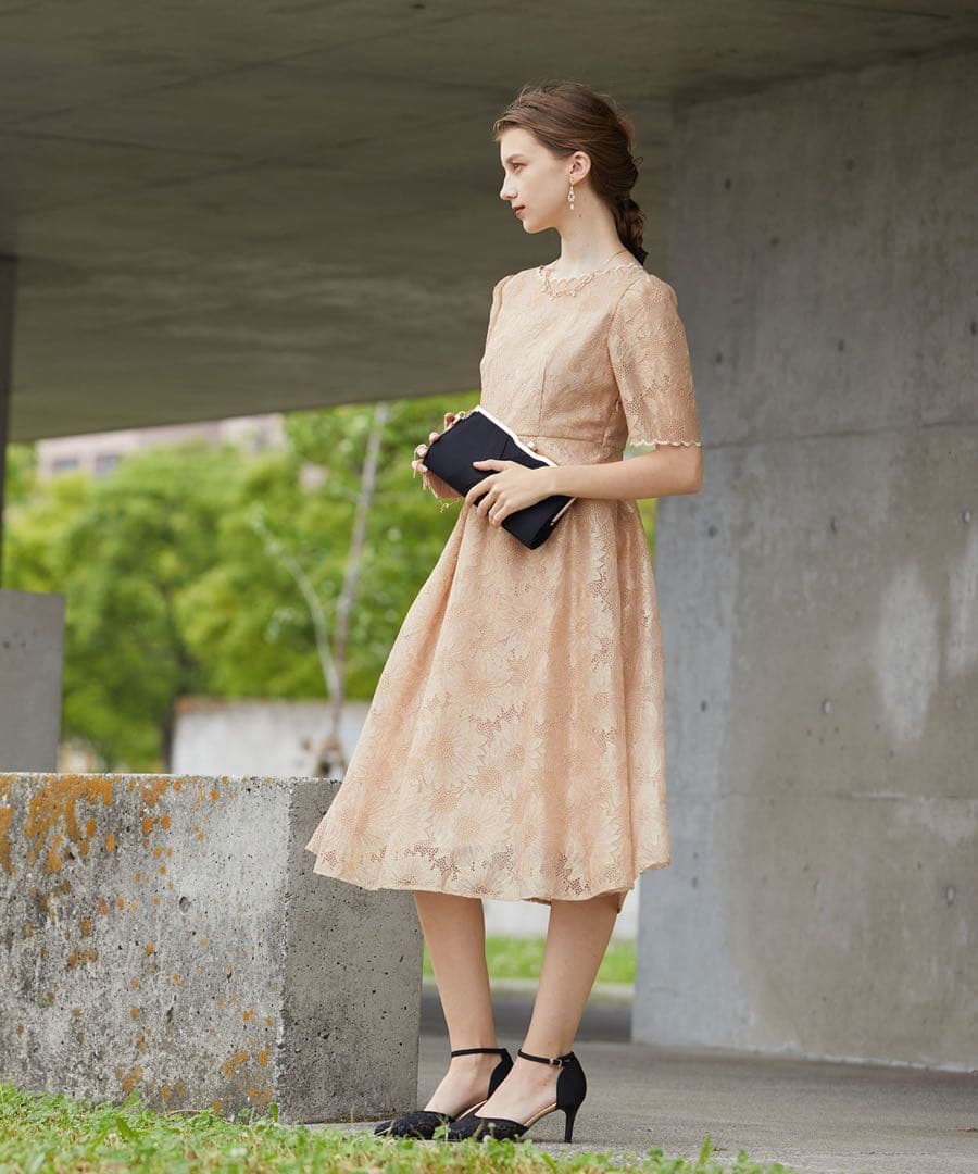 エ★新品タグ付き★ドリードール　ゴールドヴィンテージレースワンピースドレス