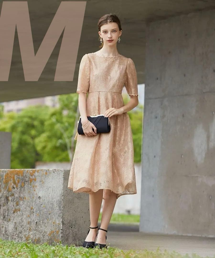 エ★新品タグ付き★ドリードール　ゴールドヴィンテージレースワンピースドレス