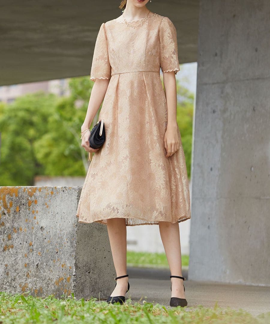エ★新品タグ付き★ドリードール　ゴールドヴィンテージレースワンピースドレス