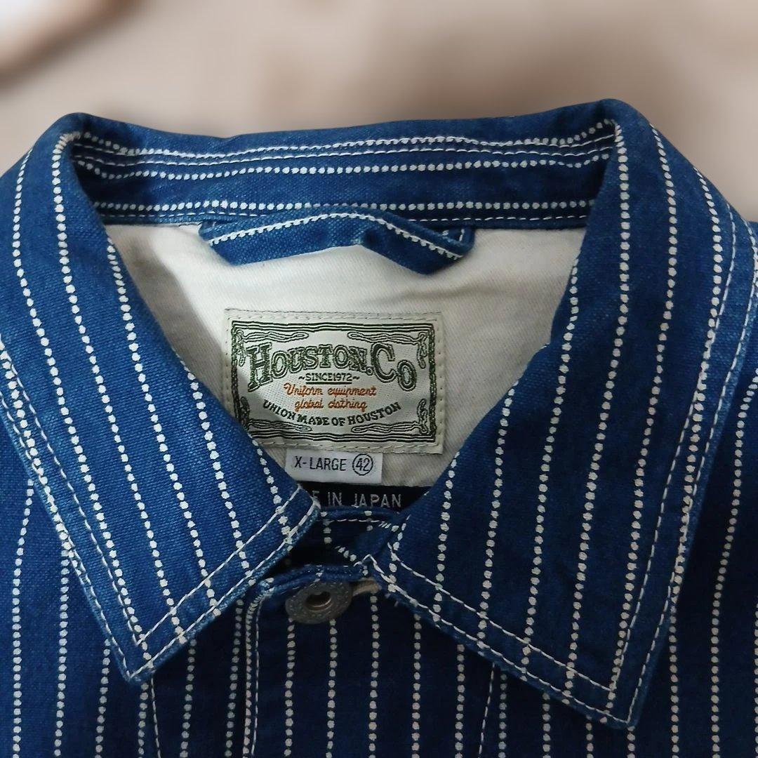ヒューストン ウォバッシュ ストライプ カバーオール L