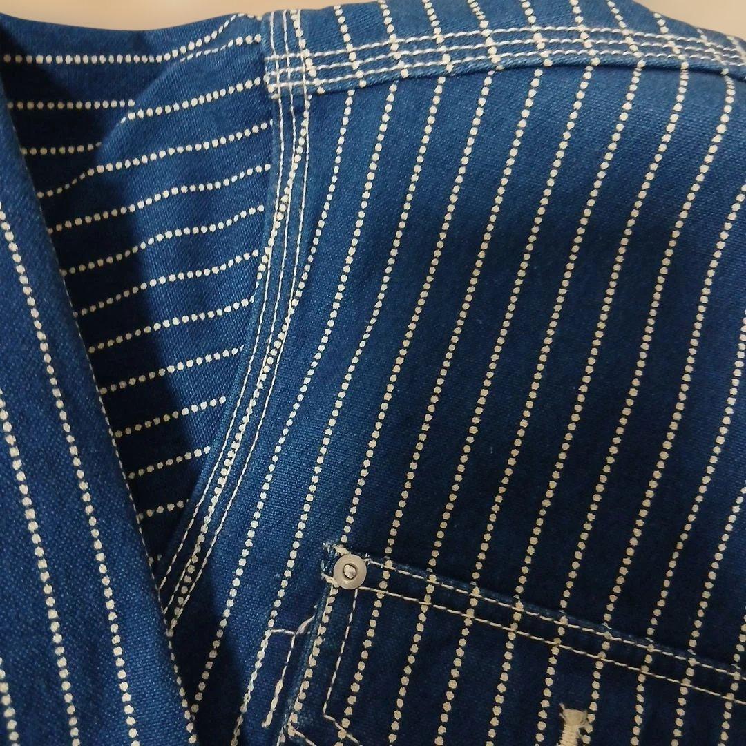 ヒューストン ウォバッシュ ストライプ カバーオール L