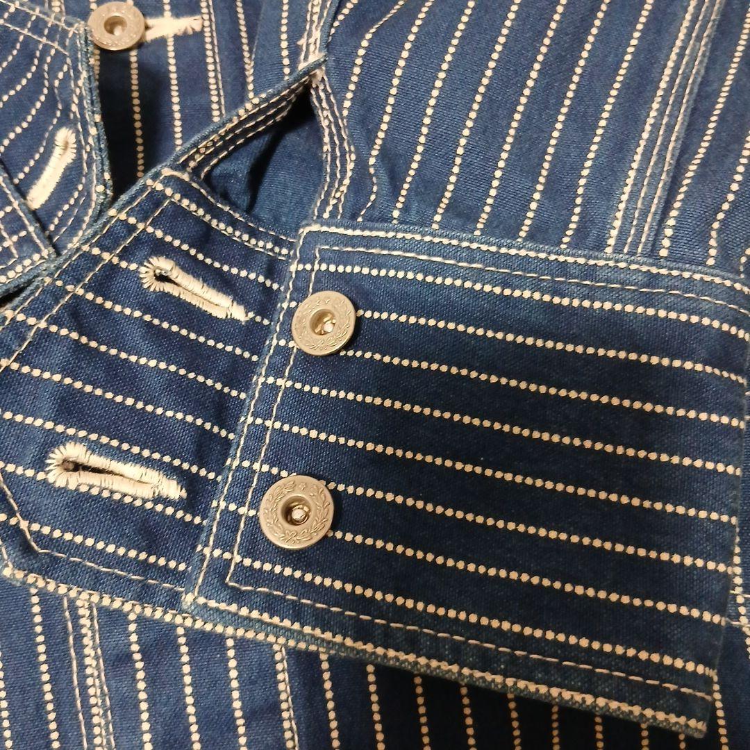 ヒューストン ウォバッシュ ストライプ カバーオール L