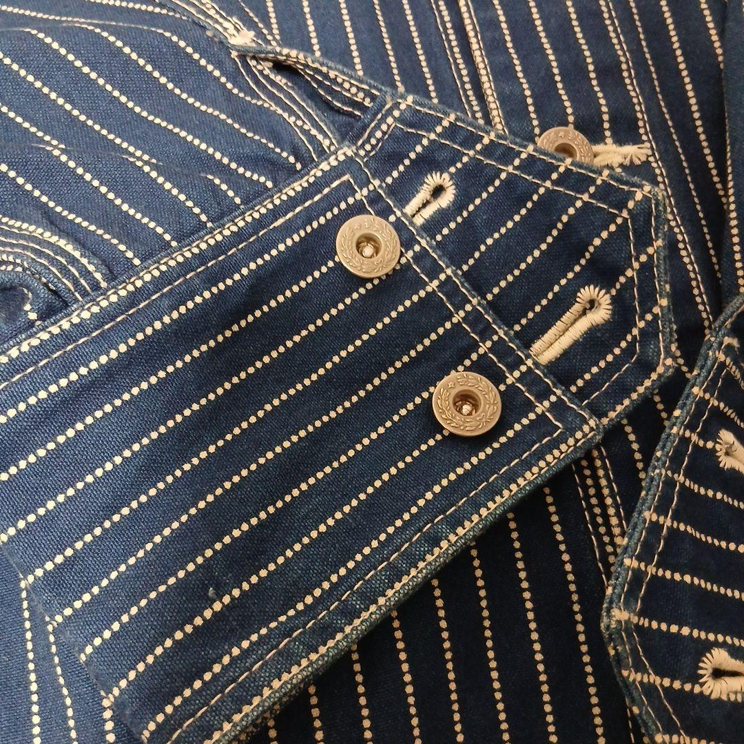 ヒューストン ウォバッシュ ストライプ カバーオール L