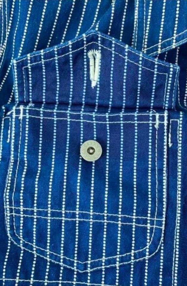 ヒューストン ウォバッシュ ストライプ カバーオール L