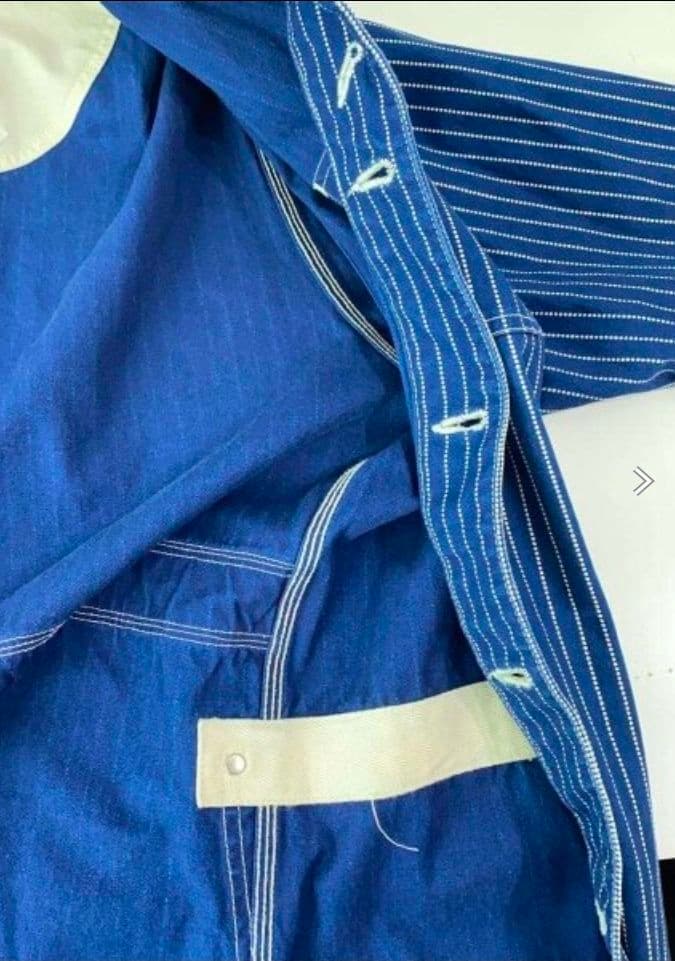 ヒューストン ウォバッシュ ストライプ カバーオール L