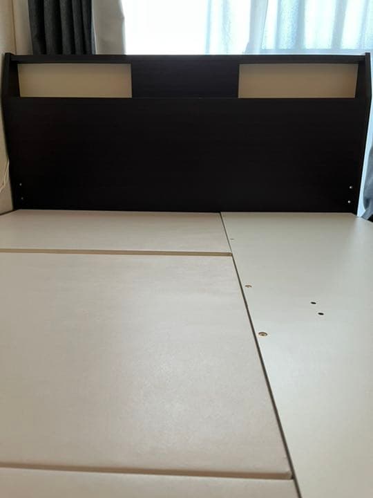 【美品】ニトリ ダブルベッドフレームアザン3 ダークブラウン　マットレス付き