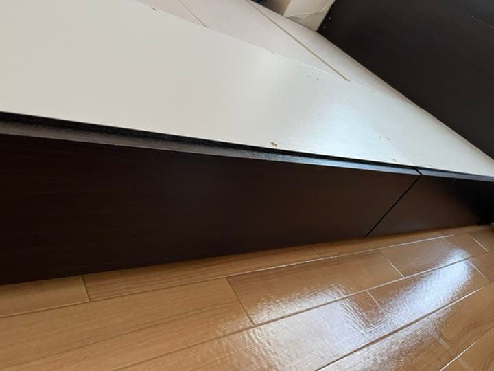 【美品】ニトリ ダブルベッドフレームアザン3 ダークブラウン　マットレス付き