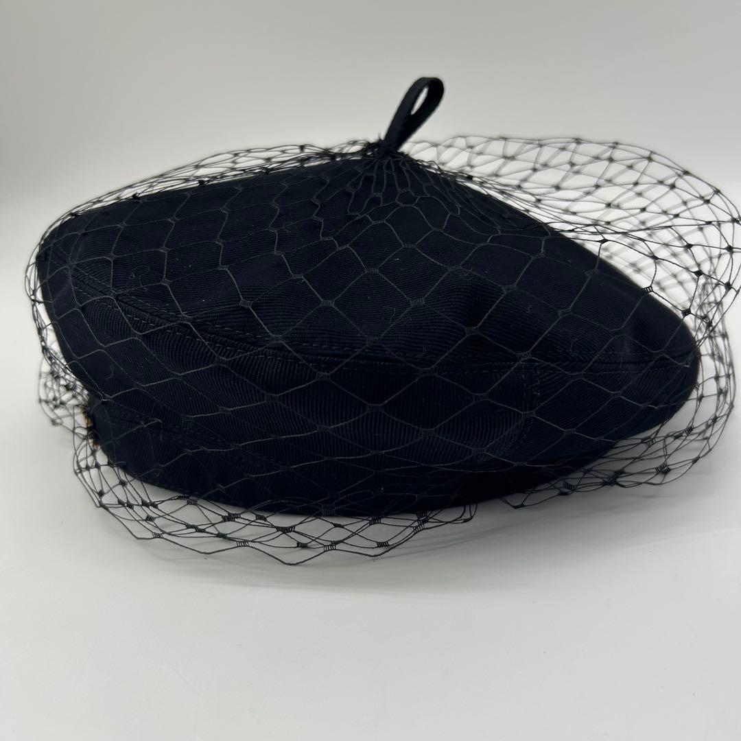 Dior ディオール チュール ベレー帽 ハット ブラック 黒 レディース 58