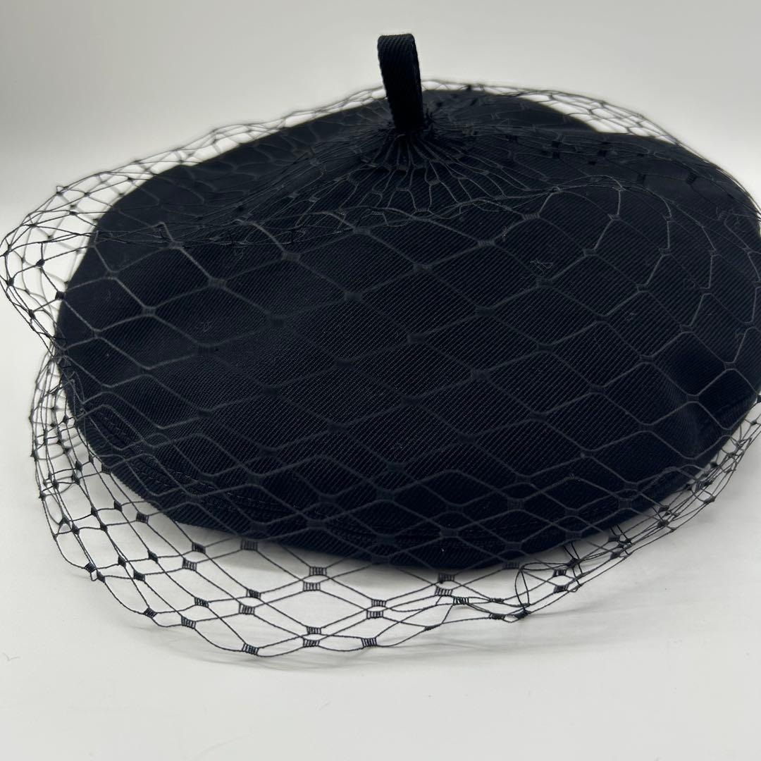 Dior ディオール チュール ベレー帽 ハット ブラック 黒 レディース 58