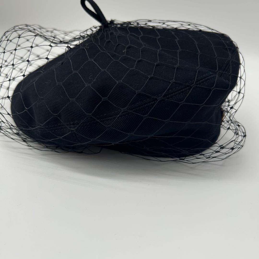 Dior ディオール チュール ベレー帽 ハット ブラック 黒 レディース 58