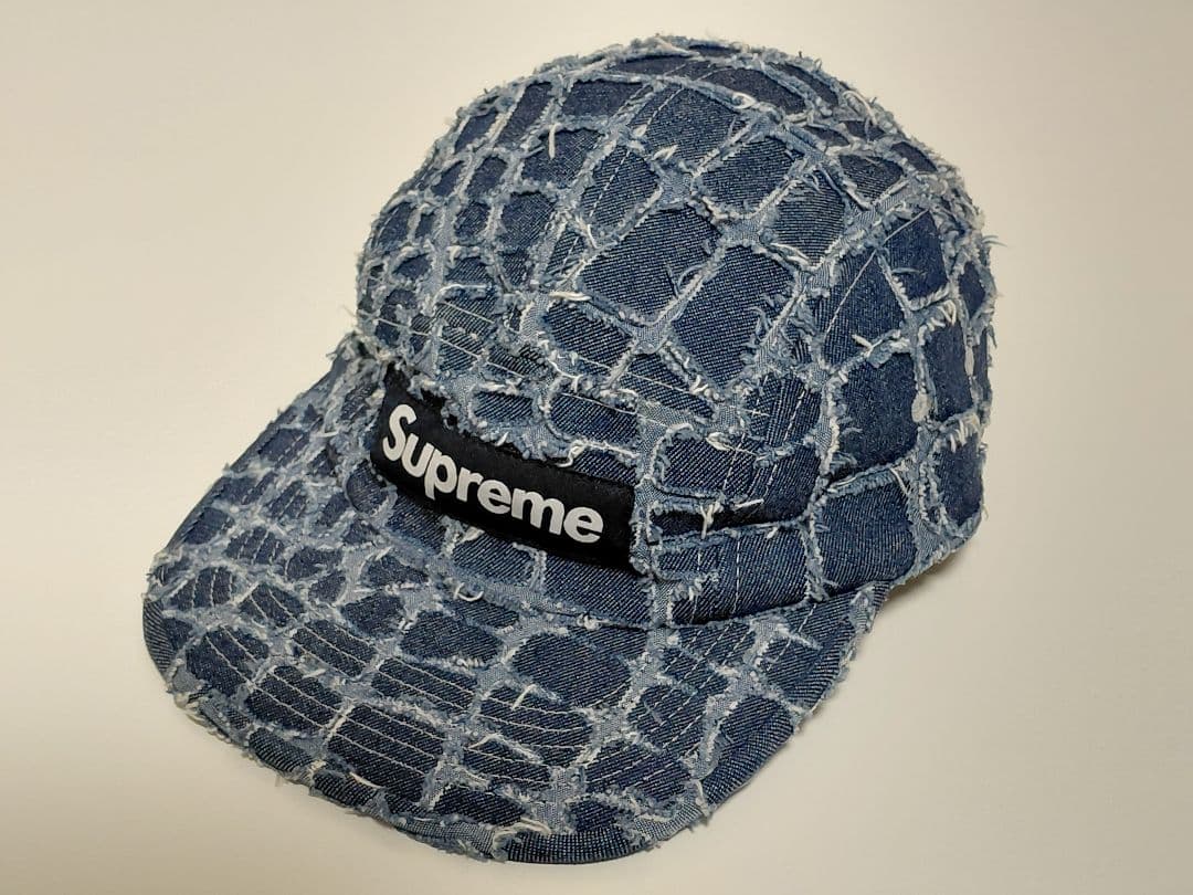 【極美品】 Supreme　Frayed　Croc　Denim　Camp　Cap