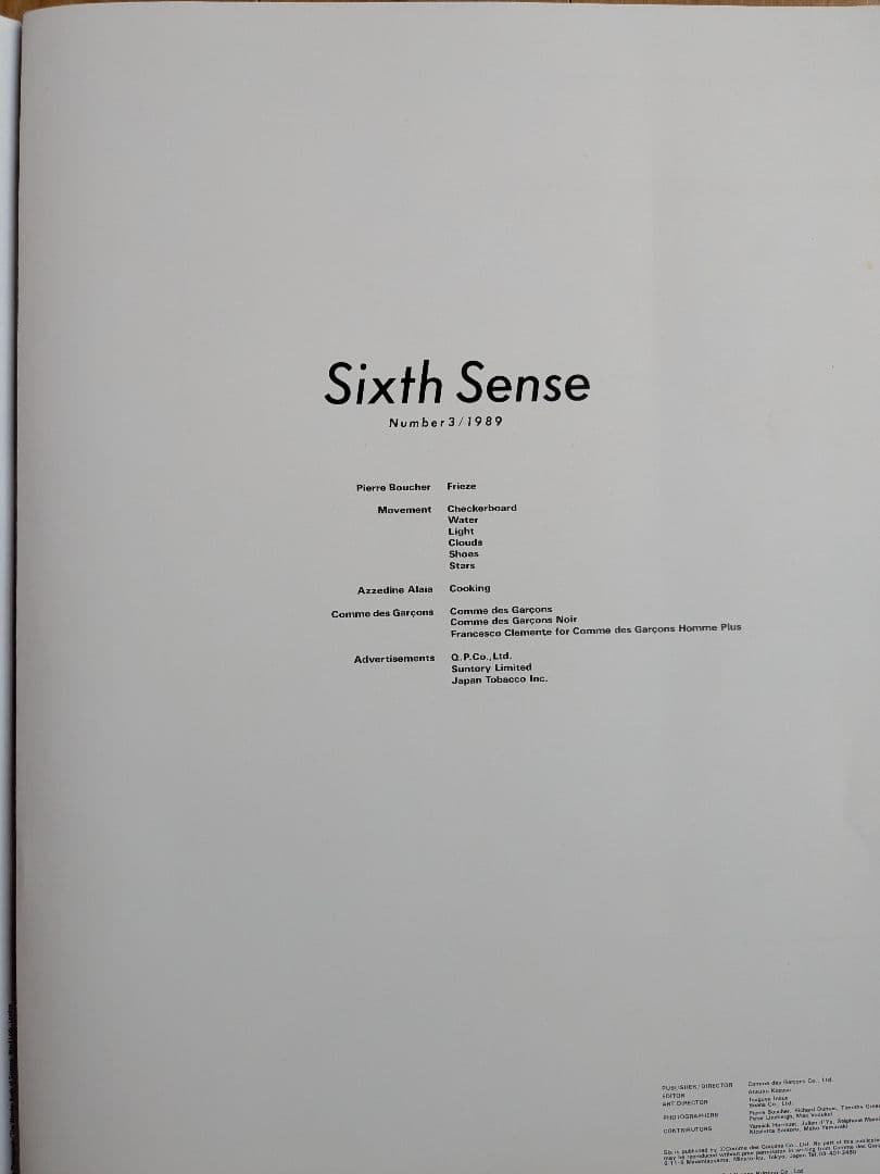 COMME des GARCONS　Six Number 3　1989