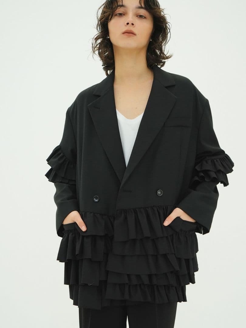ジャケット・アウター FRILLED TAILORED JACKET
