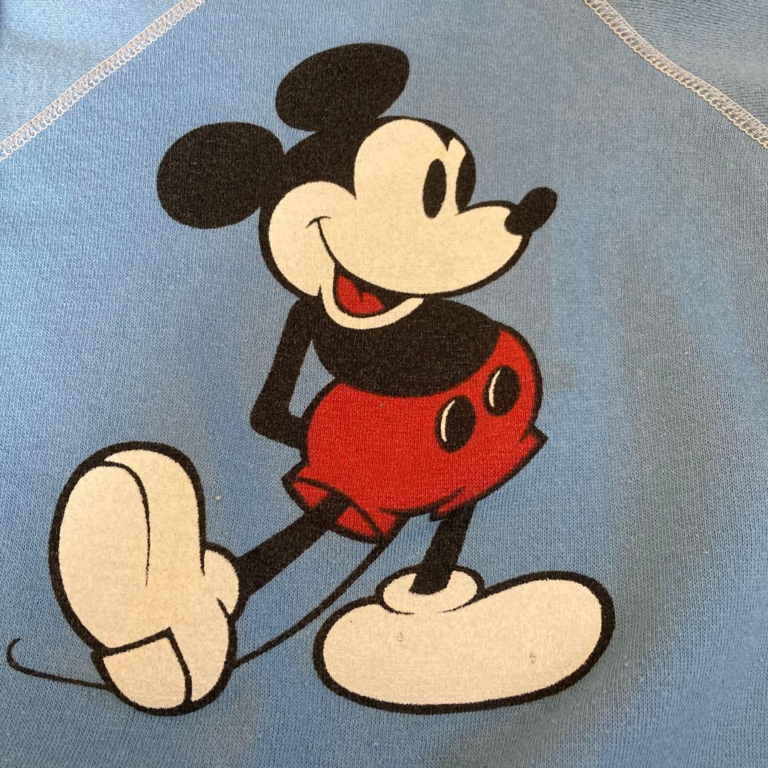 アメリカ古着　ビンテージ　ミッキーマウス 水色トレーナー
