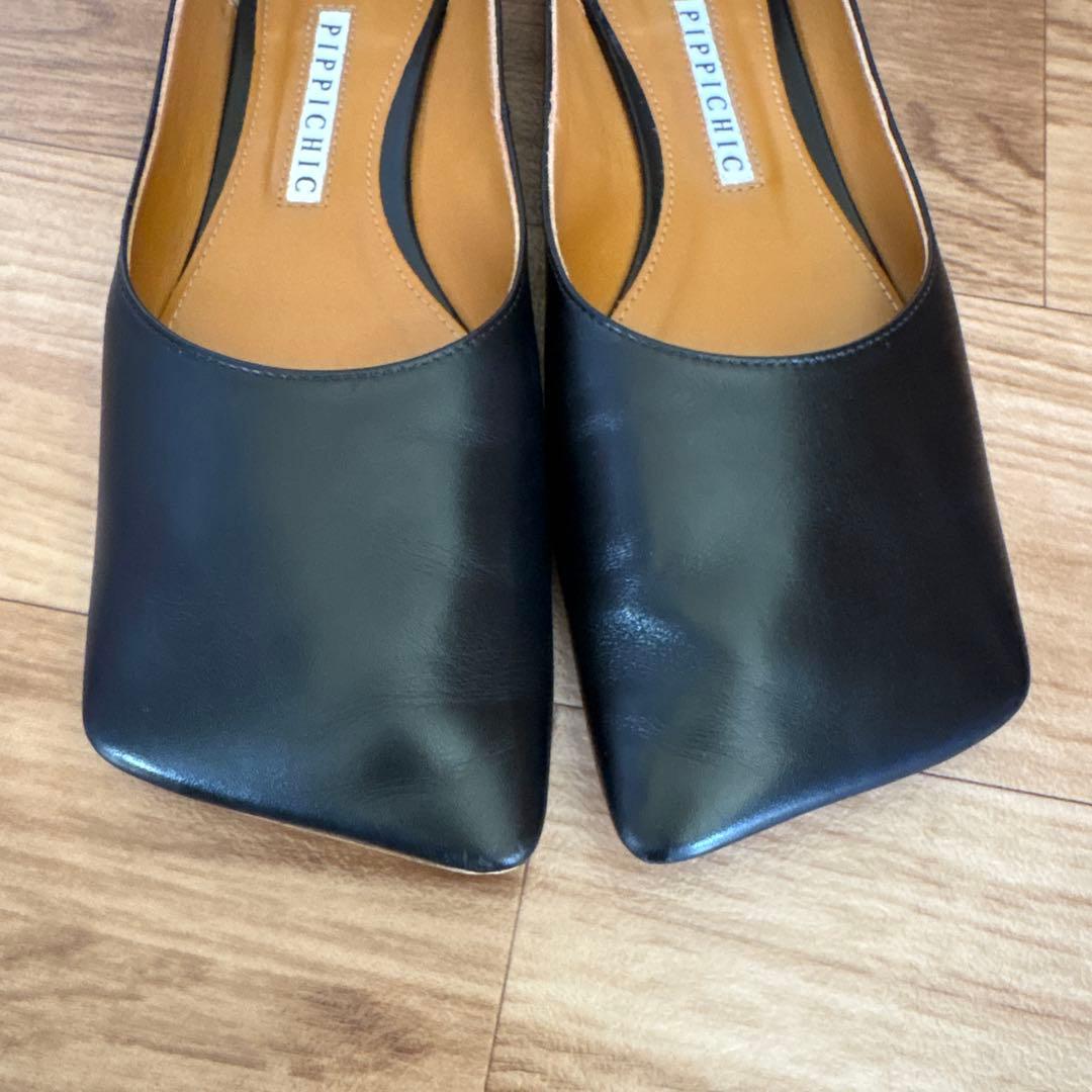 ピッピシック LINDA スクエアトゥ　フラットパンプス　23.5