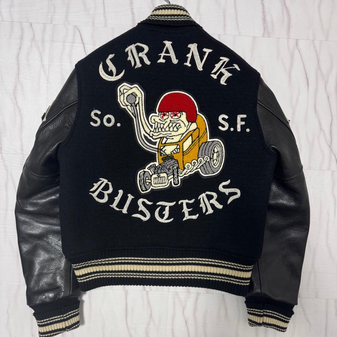 極美品✨ホワイトビル×Letterman クランクバスターズ レザースタジャンS