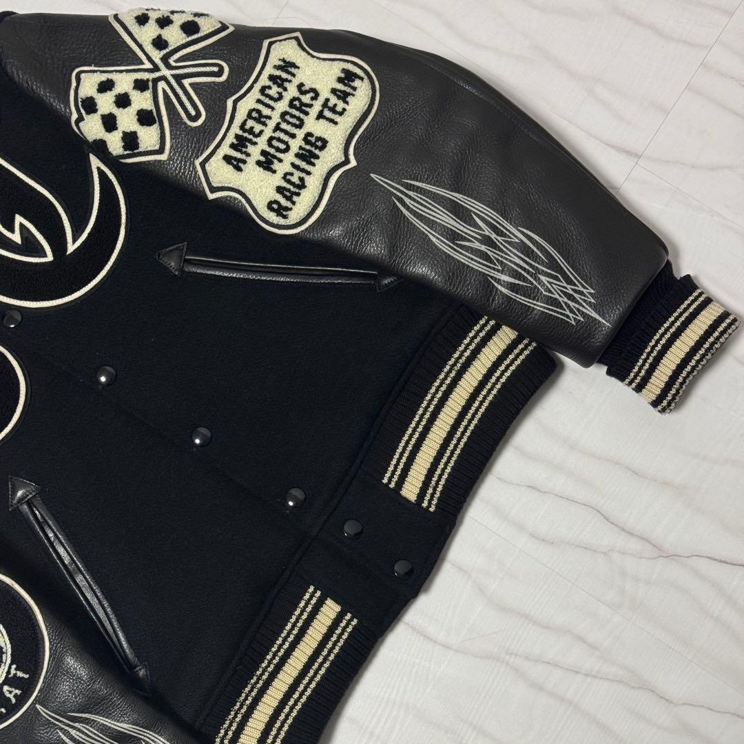 極美品✨ホワイトビル×Letterman クランクバスターズ レザースタジャンS