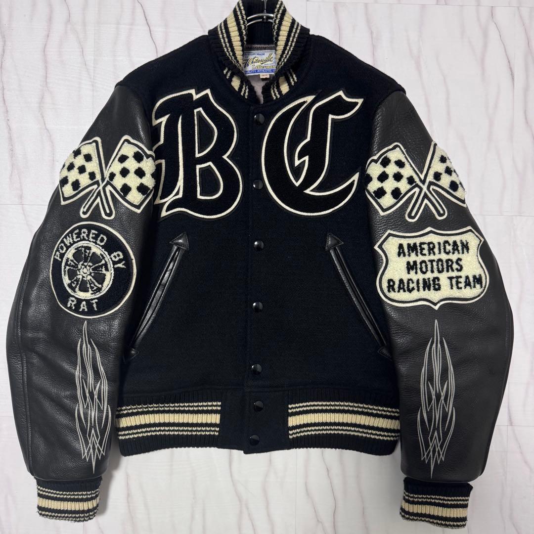 極美品✨ホワイトビル×Letterman クランクバスターズ レザースタジャンS