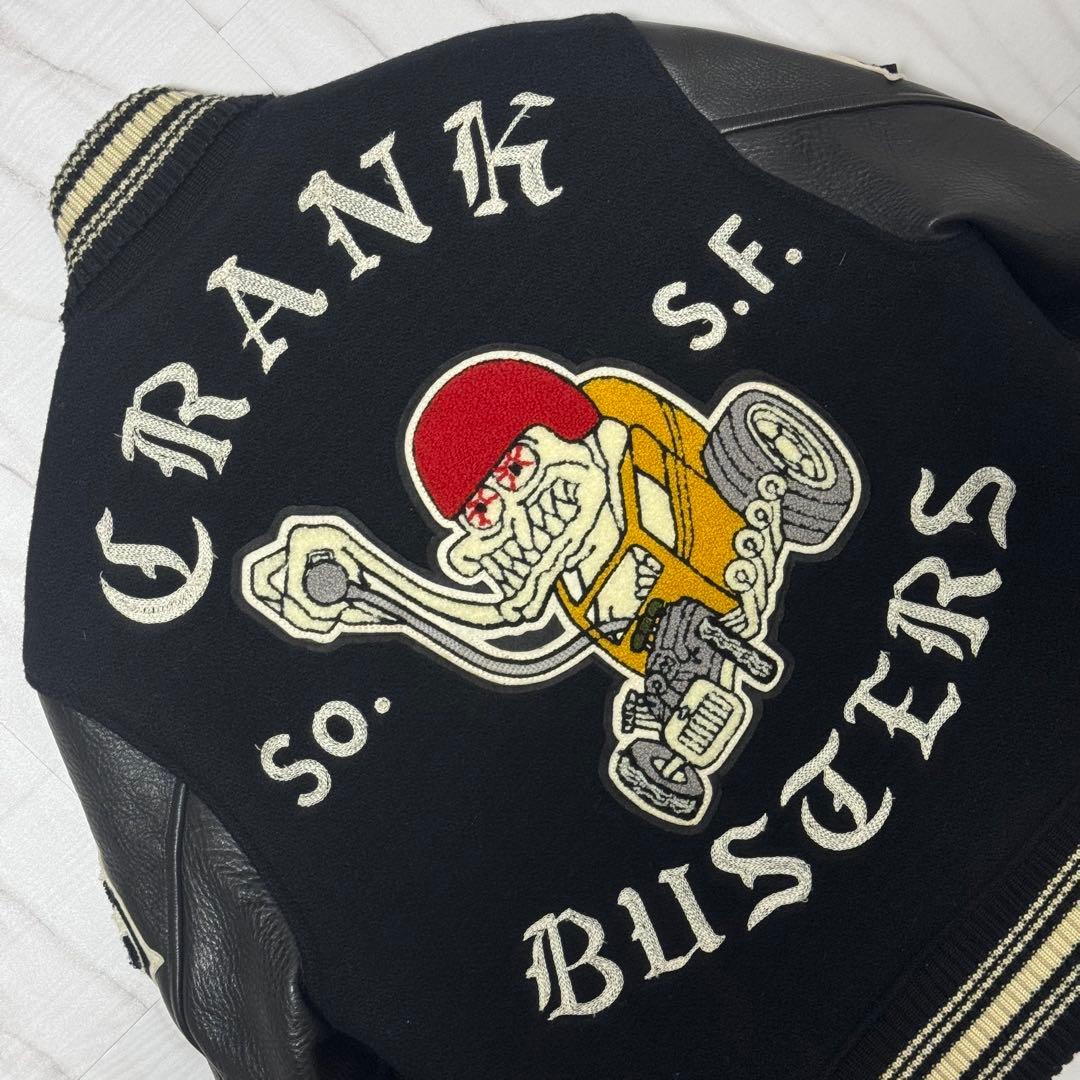 極美品✨ホワイトビル×Letterman クランクバスターズ レザースタジャンS