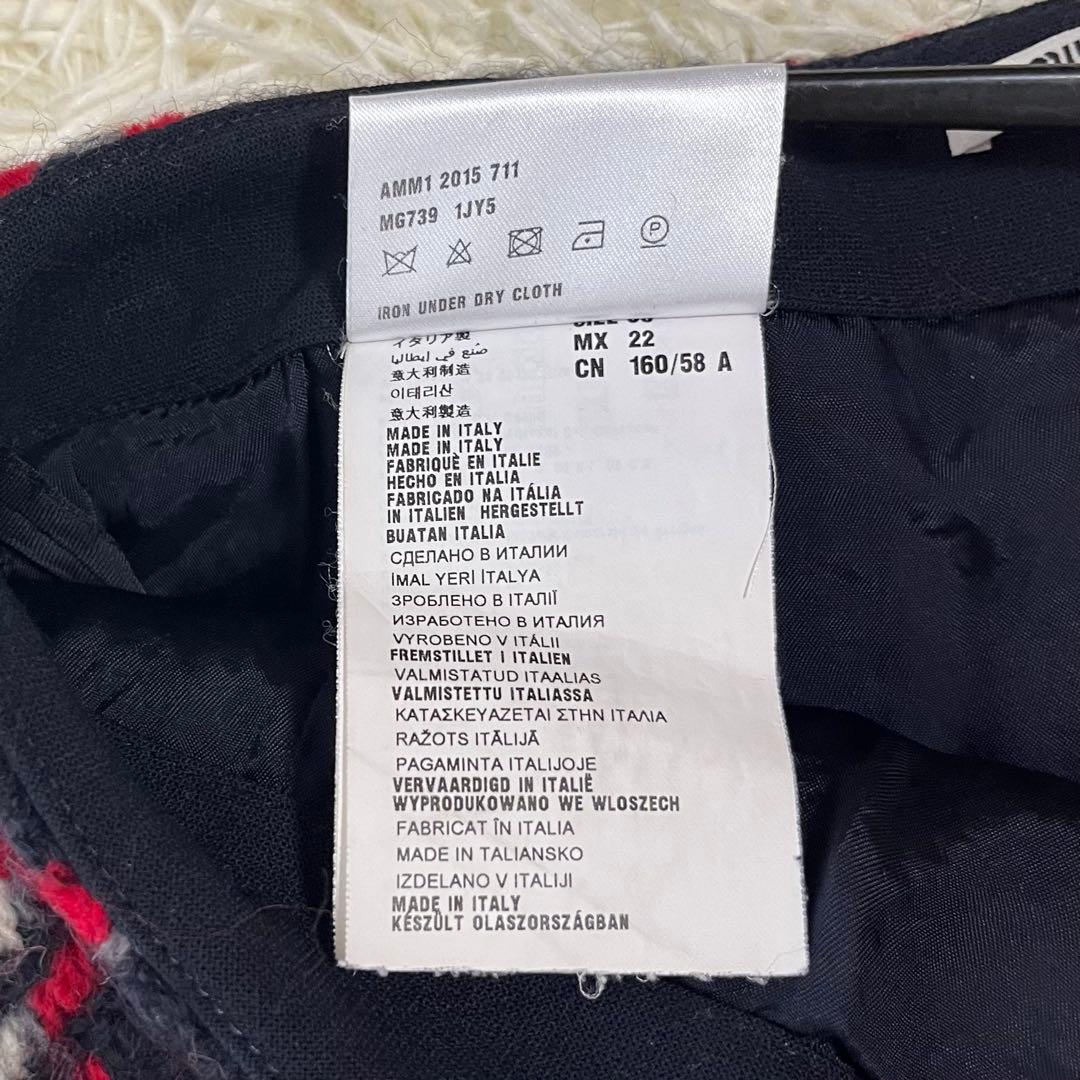 miumiu ミュウミュウ　チェック　ツイード　ニット　ミニ　スカート　36