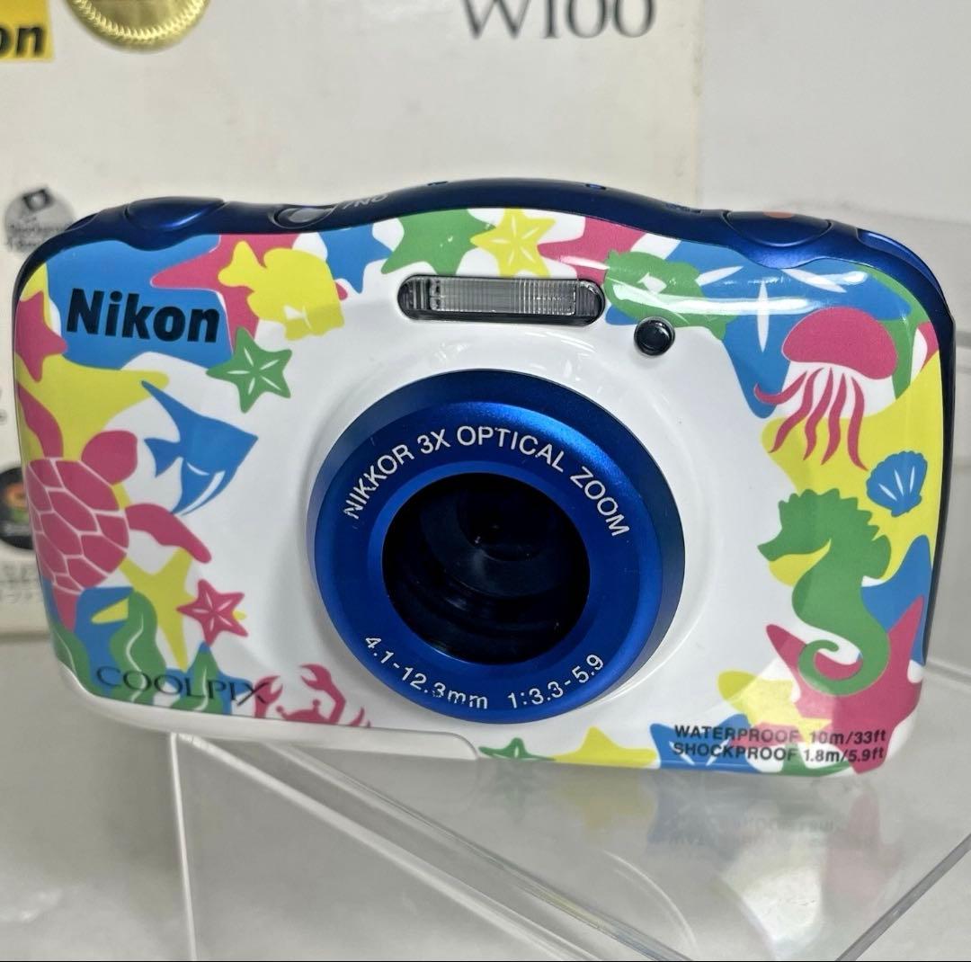 Nikon ニコン COOLPIX W100限定マリンカラー　防水機能付き