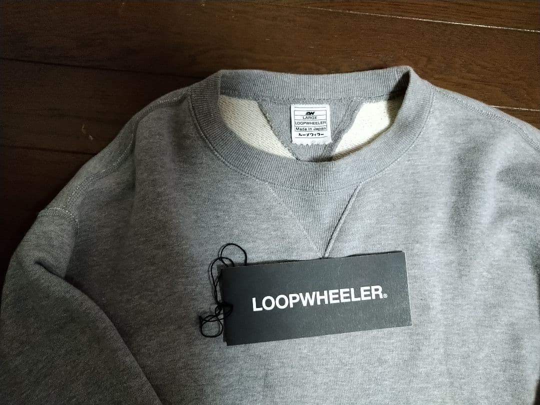 ループウィラー LW01 丸胴吊り編みクルースウェット グレーメランジ L