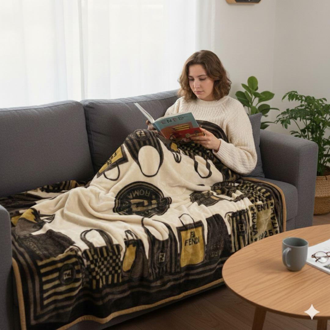 お*む様 未使用　廃盤品 FENDI フェンディ　ニューマイヤーハーフ毛布