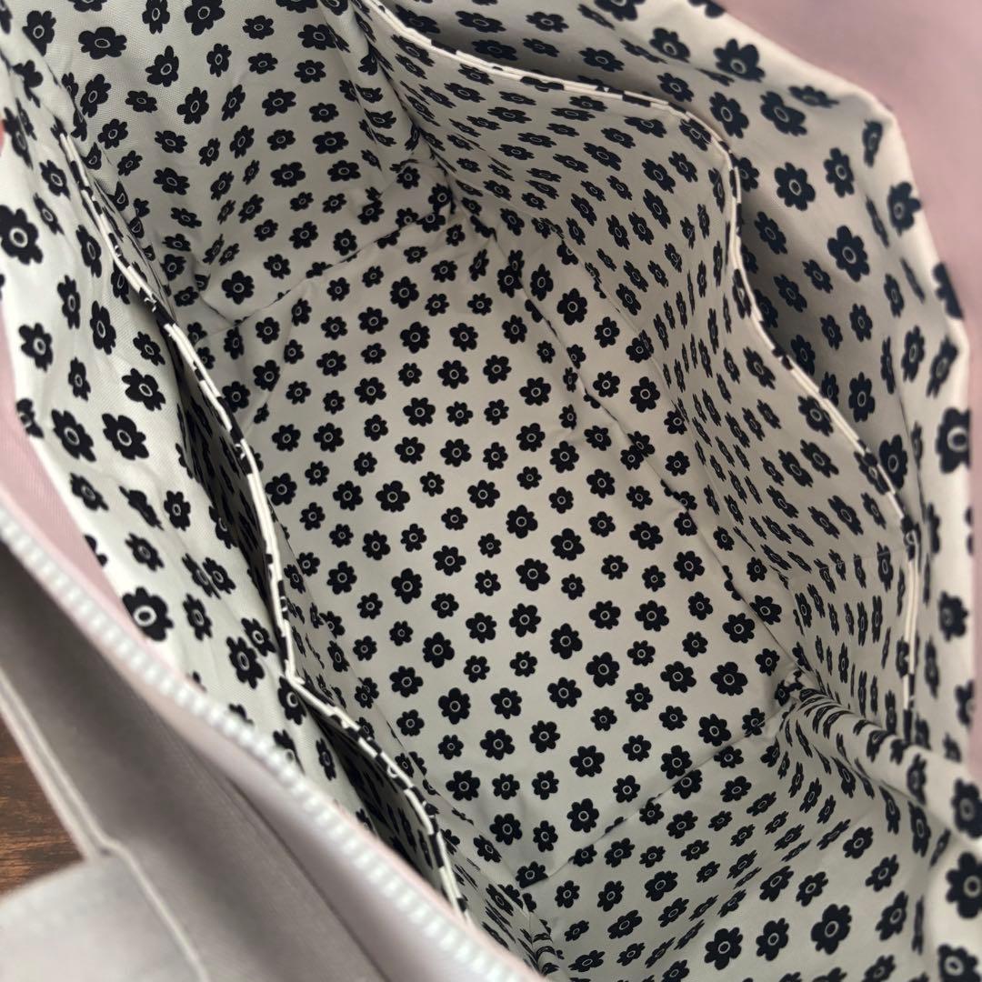 【ぽの】大きなリボンのサイドポケット付きトートバッグL 倉敷8号帆布