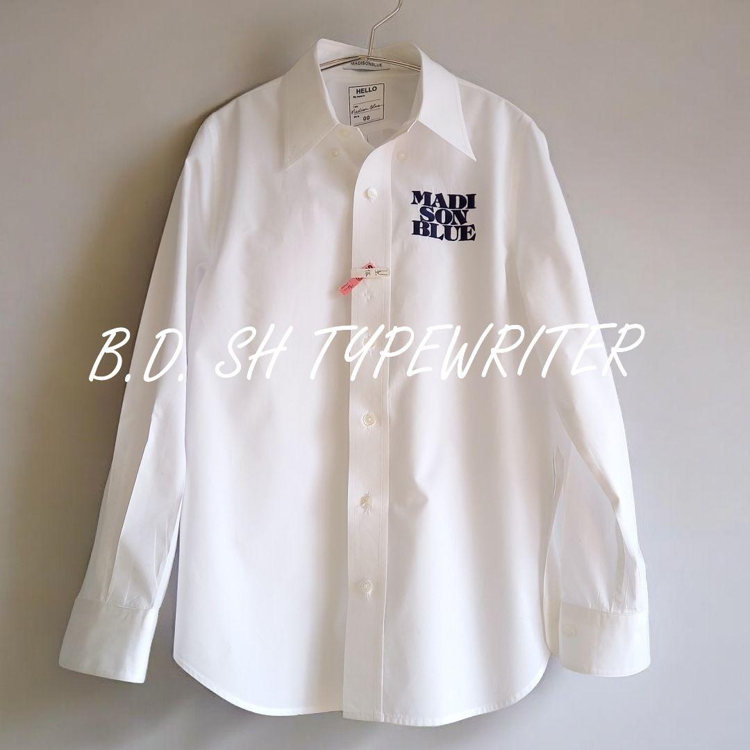 白シャツ　マディソンブルー　ロゴ刺繍　00　B.D タイプライター