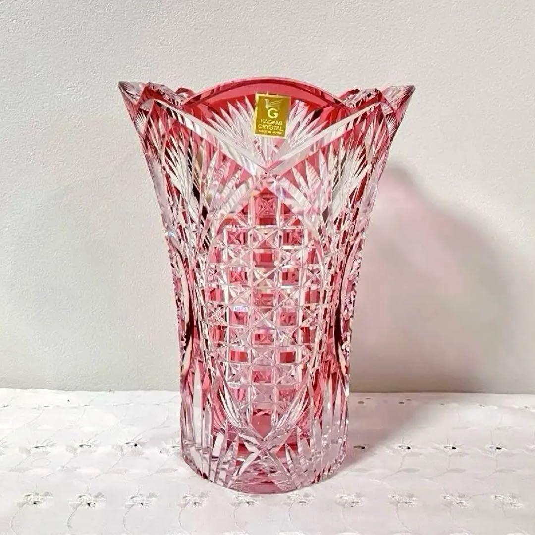 専用 江戸切子 カガミクリスタル 花瓶 フラワーベース