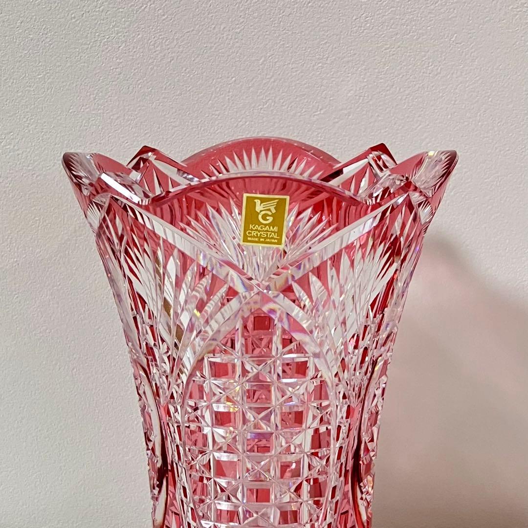 専用 江戸切子 カガミクリスタル 花瓶 フラワーベース