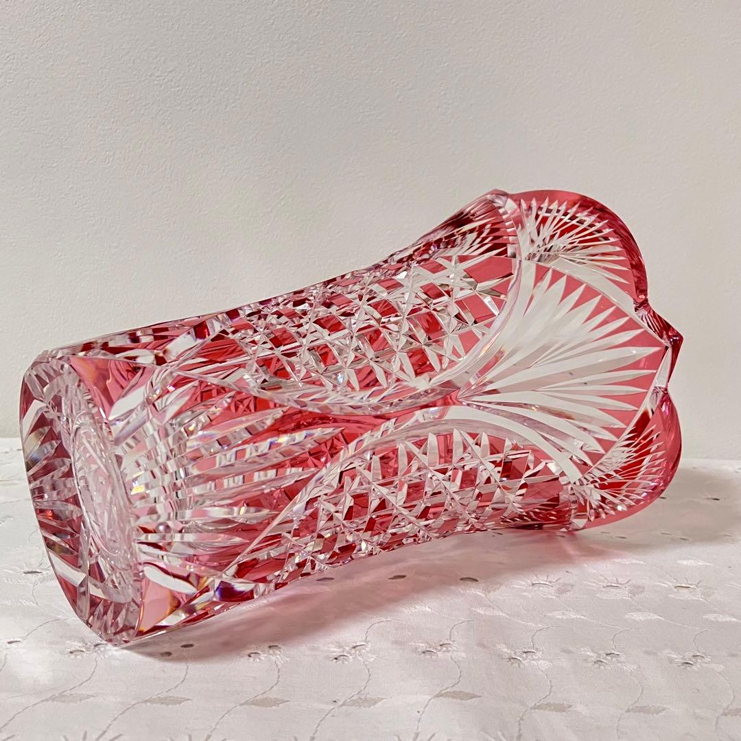 専用 江戸切子 カガミクリスタル 花瓶 フラワーベース