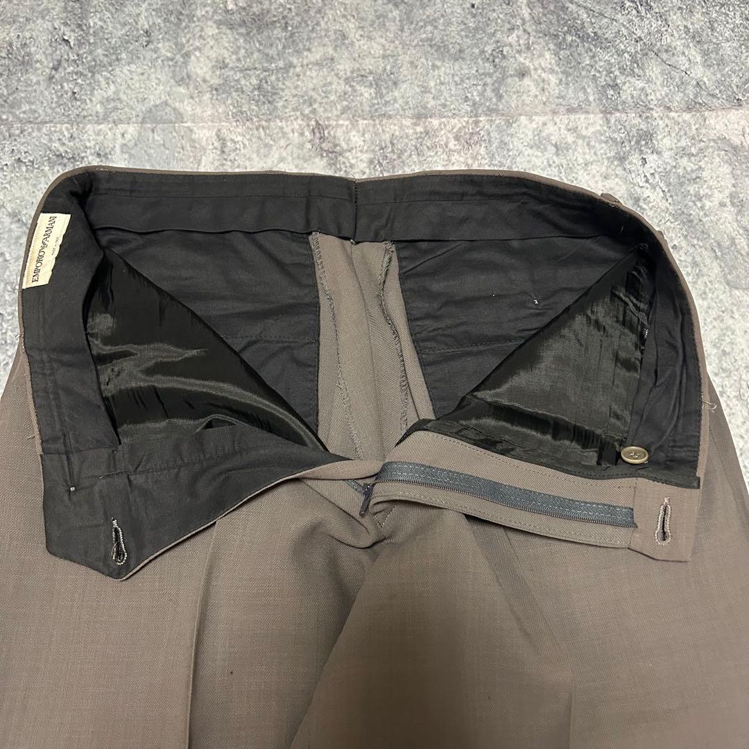 90s イタリア製 EMPORIO ARMANI ワイド スラックス ノータック