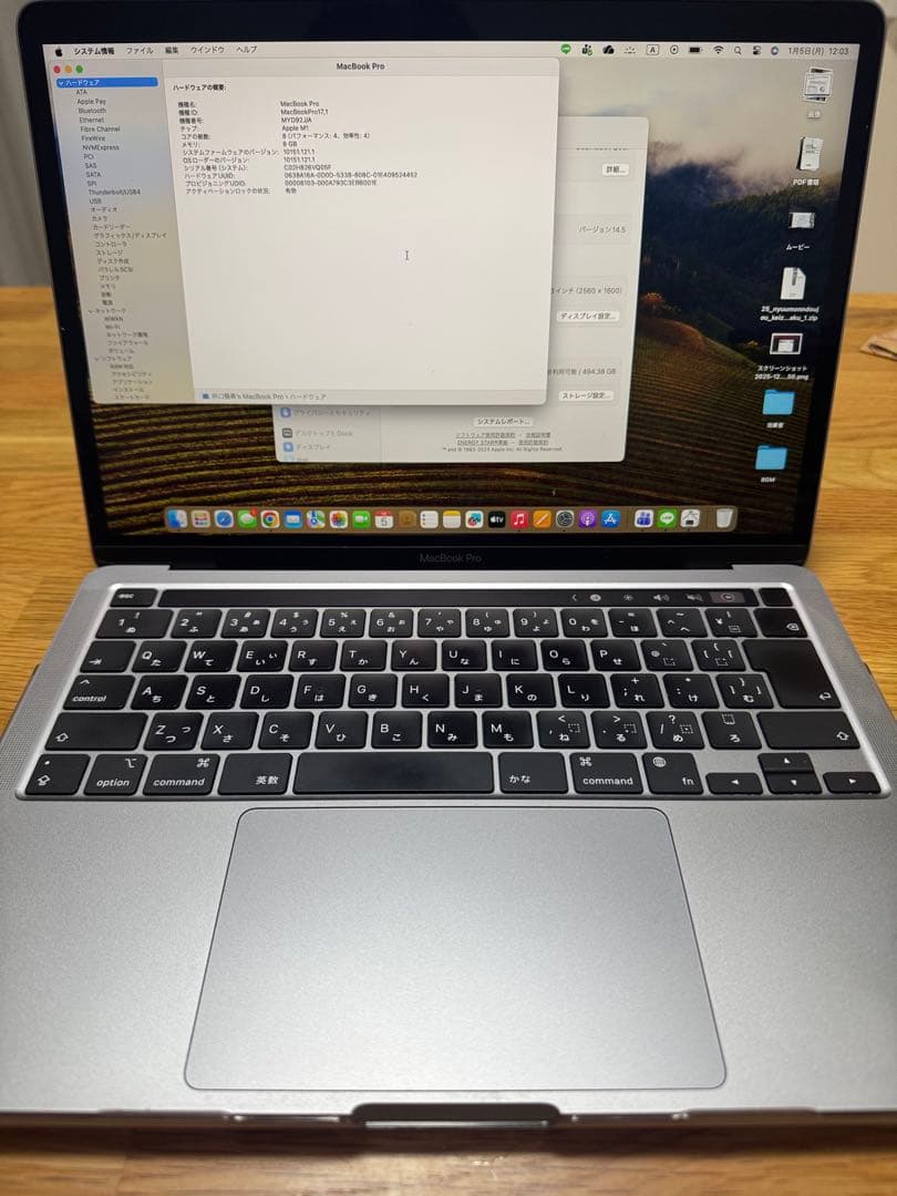 Apple MacBook Pro 13inch M1 2020スペースグレー