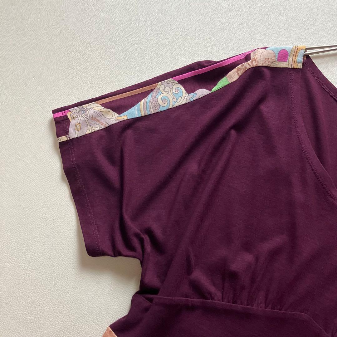 レオナール　チュニック　馬柄　花柄　トリム　38