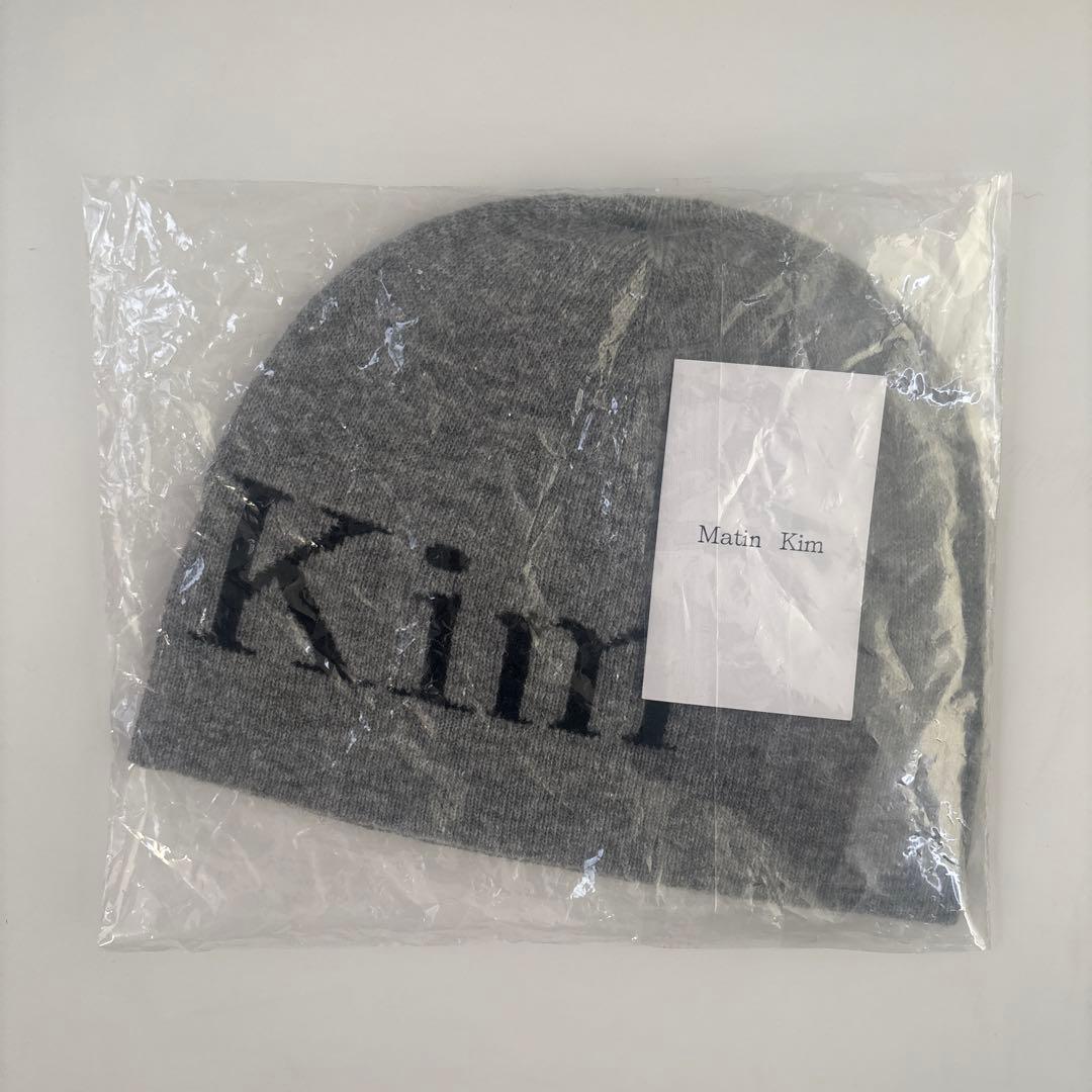 Matin Kim ロゴ ビーニー グレー ニット帽 韓国ファッション