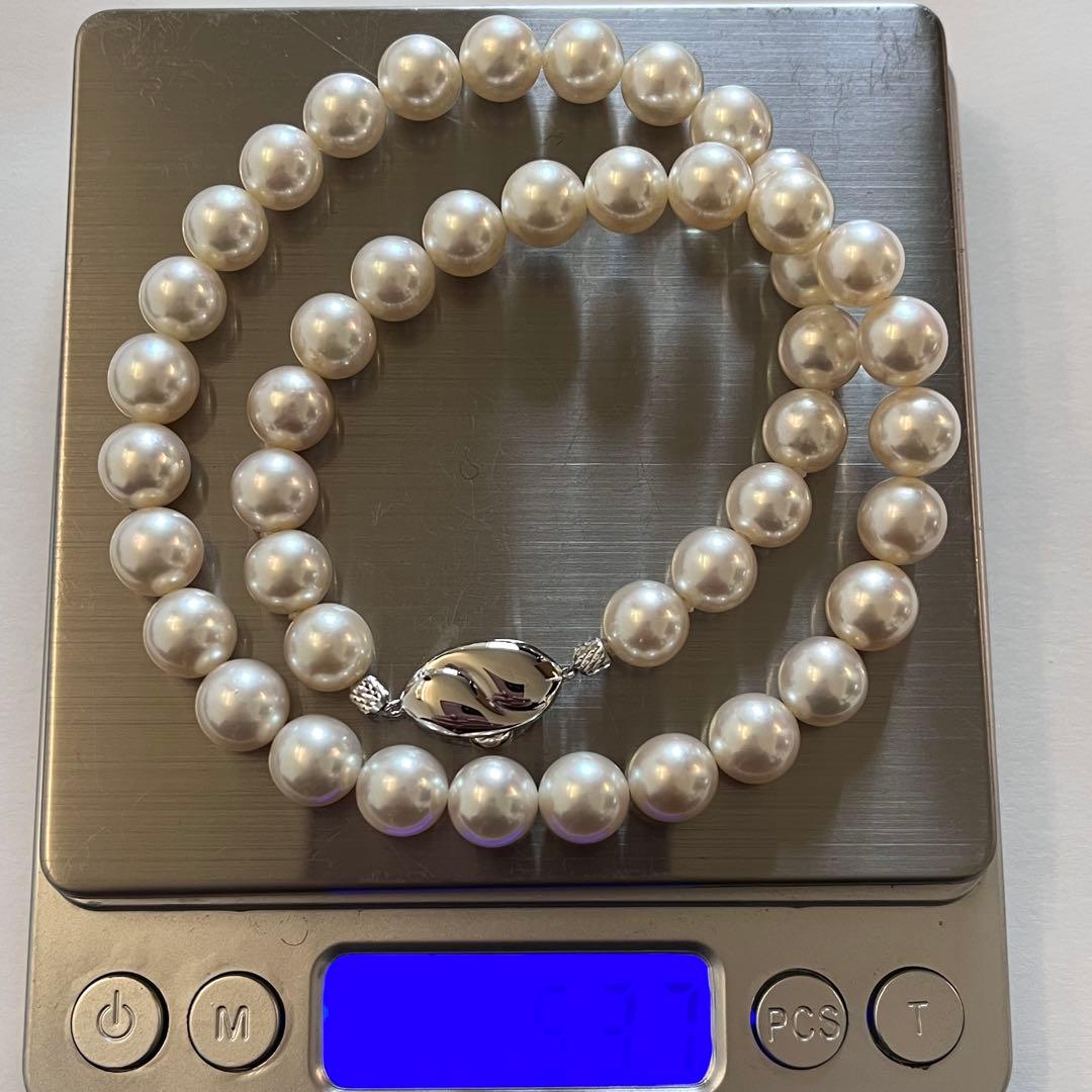 花珠級✨大珠 9.0-9.5mm あこやネックレス サンヨウパール 本真珠 SV