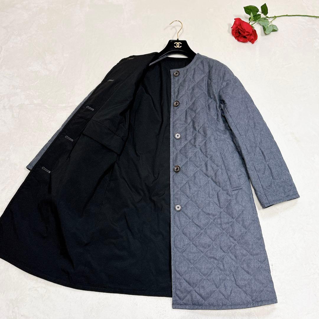 未使用✨　マッキントッシュ　ノーカラーコート　リバーシブル　36