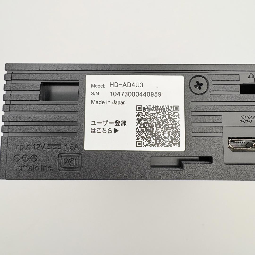 BUFFALO バッファロー 外付けHDD 4TB HD-AD4U3 動作確認済