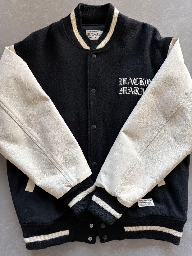 WACKO MARIA LEATHER VARSITY JACKET スタジャン