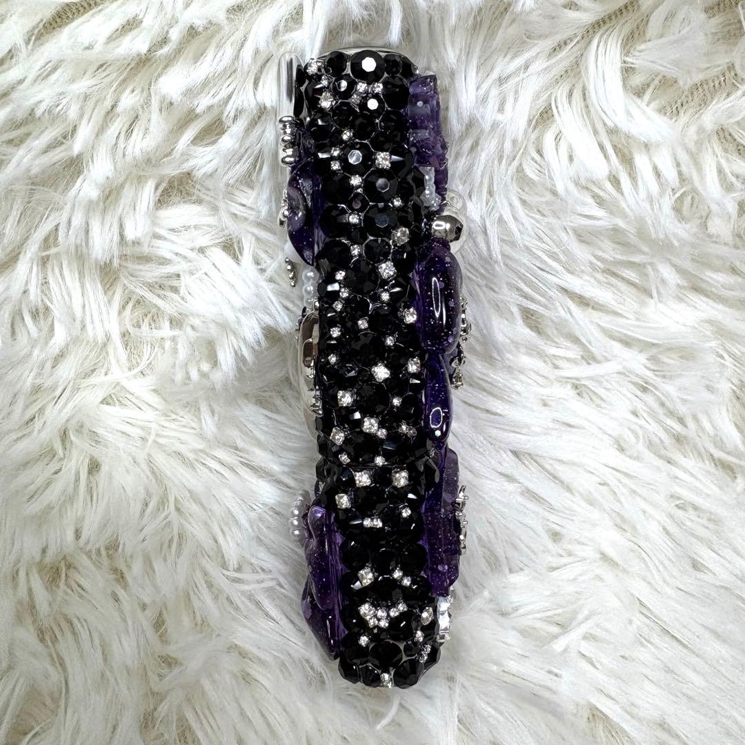 IQOS アイコス　イルマワン　イルマi ケース　デコ　ラメパープル×ブラック