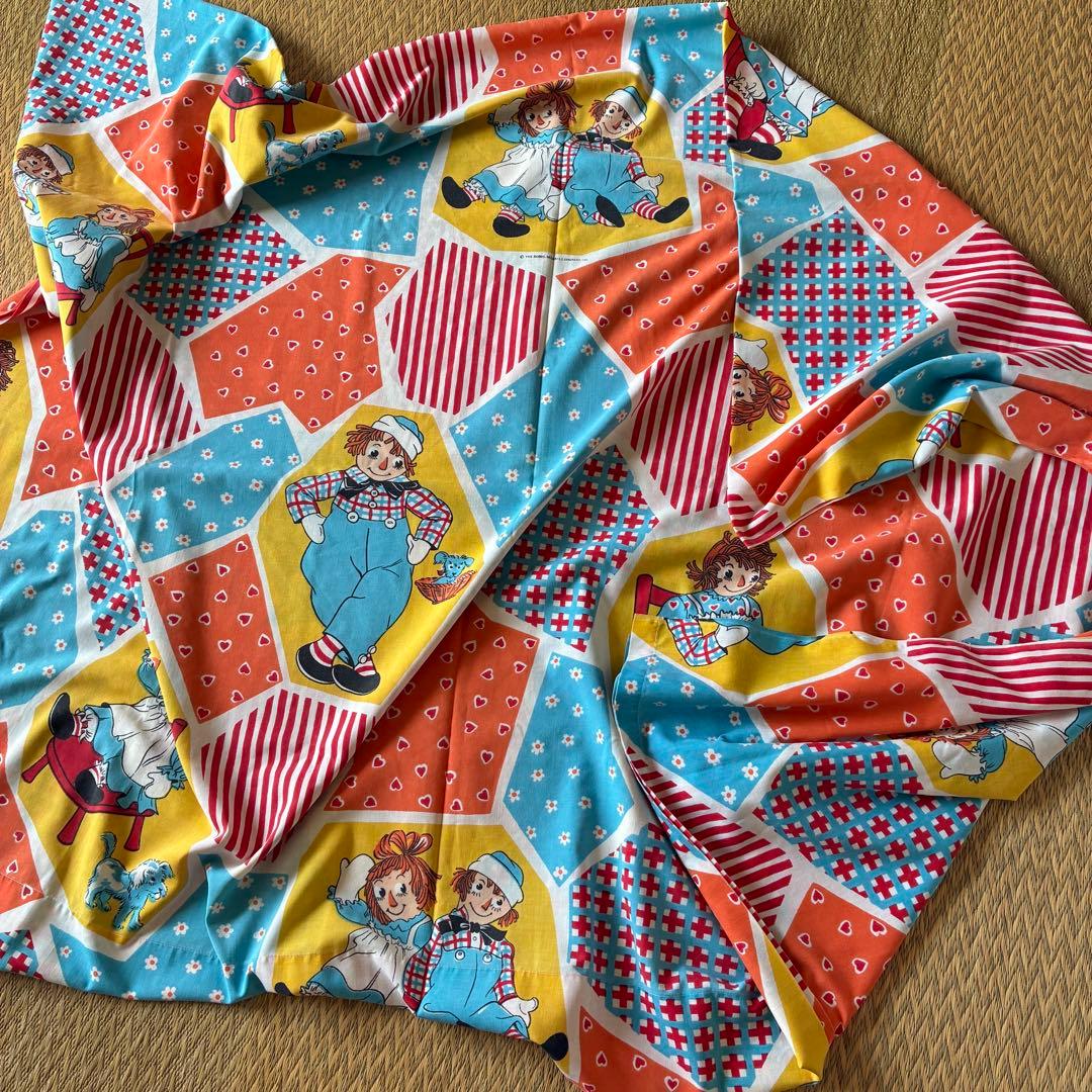 BIG！70s ラガディアン&アンディ　フラット生地シーツ アメリカアンティーク