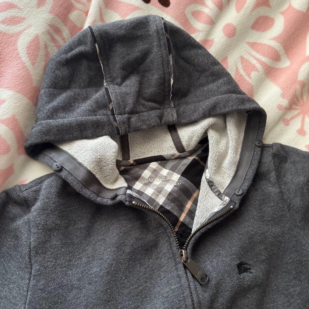 バーバリー　ブルーレーベル　リアルファー付きフード パーカー